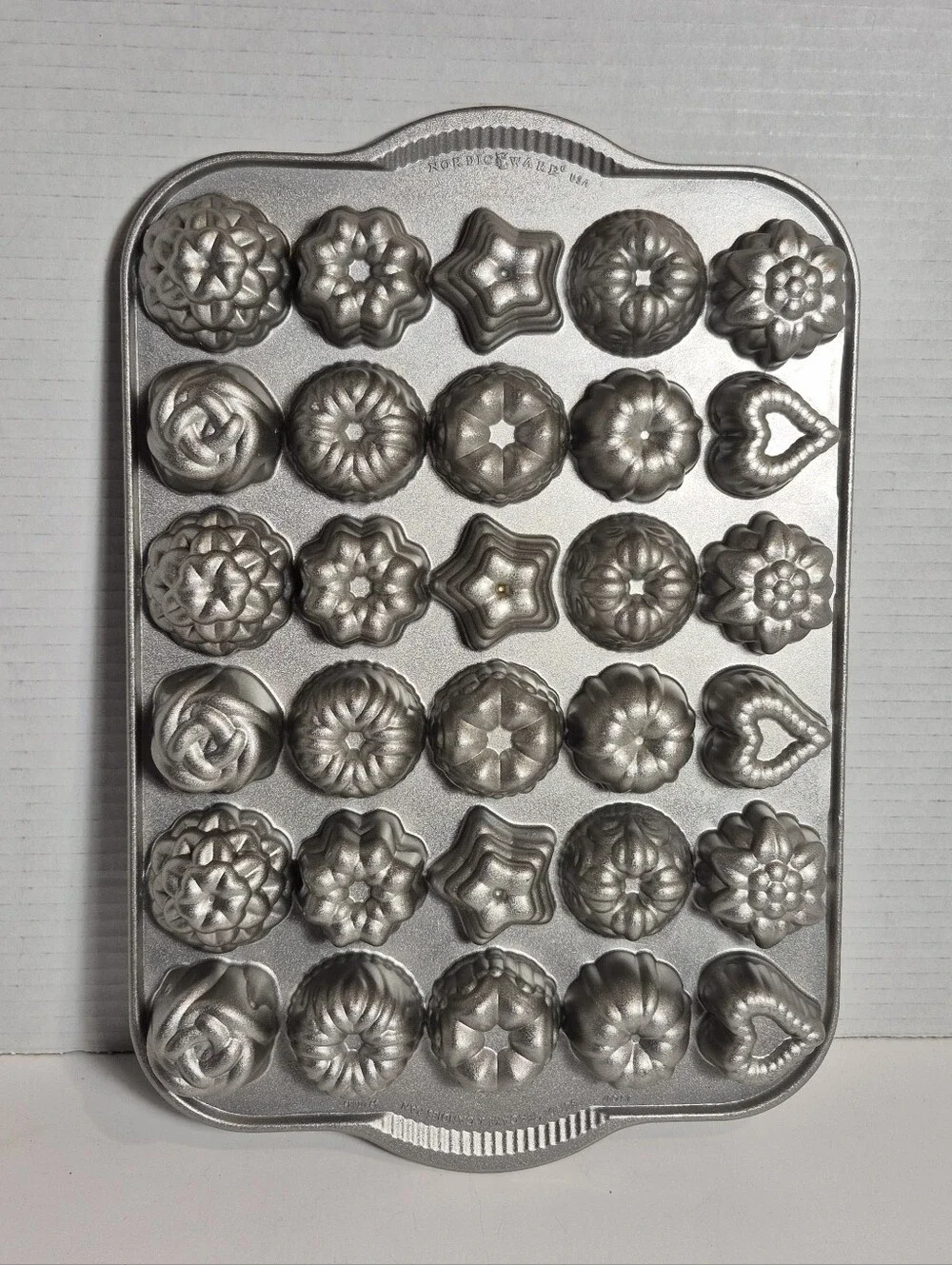 Nordic Ware Silver Mini Bundt Teacakes and Candies Specialty Mold Pan NWOT